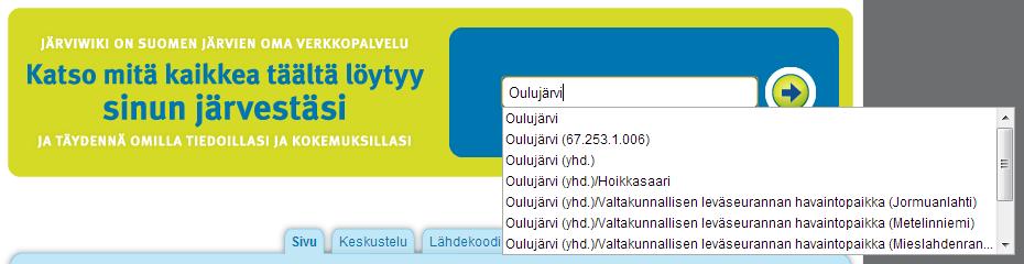 Järvi-merwikin selaaminen Järvi-meriwikin selaaminen on täysin avointa eikä vaadi rekisteröitymistä.
