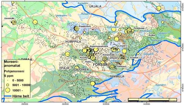 GEOLOGIAN TUTKIMUSKESKUS Raportti 60/2017 13 Rikki Rikkianomaliat liittyvät Cu-Au-, Zn-Cu, Ni-Cu ja Au-aiheisiin.