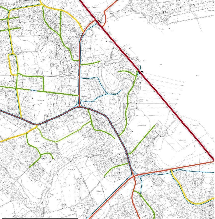 Mynämäen tiestö ja liikenneratkaisut Tiestö kehittynyt vanhan tiestön pohjalta Nykyiset Keskusraitit pohjaavat suurimmalta osin vanhoihin tieyhteyksiin;