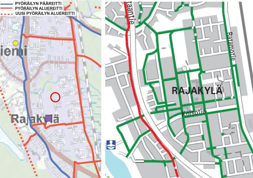 Liikenneselvityksessä on tutkittu pyörien pysäköintipaikkojen tarvetta ja annettu suosituksia asemakaavaan. Selvityksen mukaan pyöräpysäköintiä suositellaan sijoitettavaksi lähelle sisääntuloa.