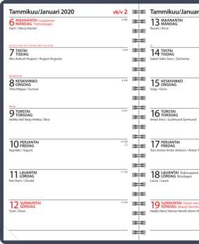 peruskalenteri Koko: 20 x 20 Parikierresidottu Päiväkirja 52/209 /202