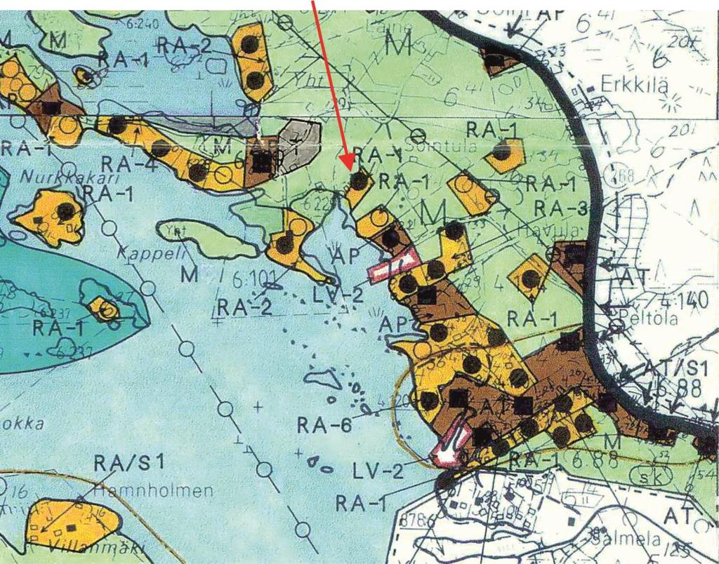 Rantayleiskaava 1997 laaditussa Merikarvian