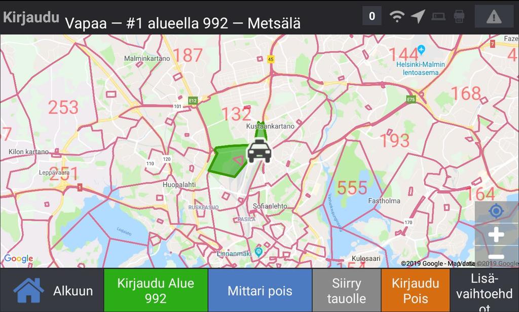 Paina hälytyspainiketta kolme sekuntia tehdäksesi hiljaisen hälytyksen keskukseen, jos henkesi tai terveytesi on vaarassa. Kuvakkeen väri muuttuu hälytyksen ollessa päällä.