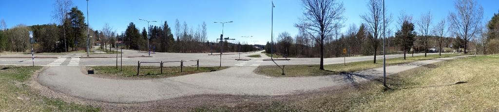 Näkymä Sepäntieltä suunnittelualueen eteläosasta kohti pohjoista. Pellolle sijoittuva asemakaavan mukainen pienteollisuusalue on rakentumaton.
