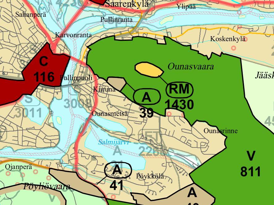 Suunnittelualueella on voimassa Rovaniemen kaupunginvaltuuston 7.10.2002 hyväksymä oikeusvaikutteinen Rovaniemen yleiskaava 2015.