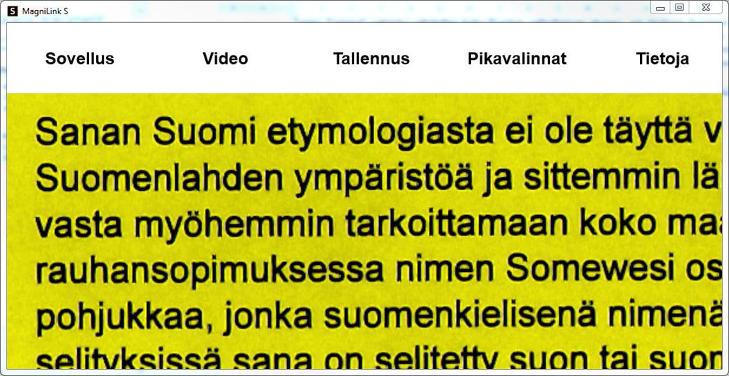 Voit käyttää painikkeita siirtämällä osoittimen sovelluksen oikeaan yläkulmaan. Näkyviin tulee hammaspyöräpainike.