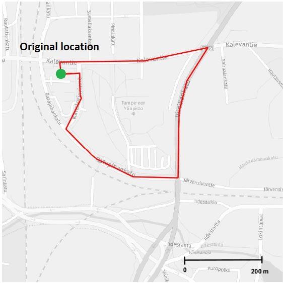 7. Spoofed trajectory 2. Total length 1.45 kilometers, duration 8 minutes. 5.2.3 Navigation data spoofing tests In these tests, the navigation message itself is modified.