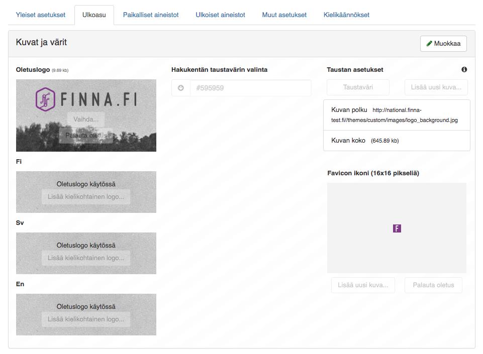 Oman logokuvan voi muokata Finnan graafisen ohjeistuksen mukaisten mallien avulla.