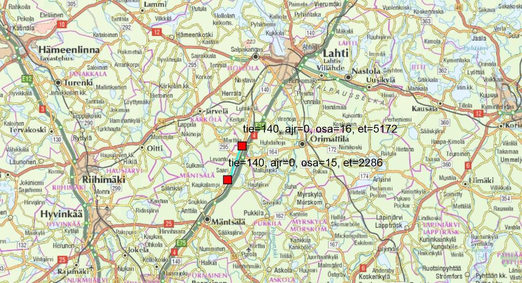 53 Työmenetelmä: REM-menetelmällä tasatulle alustalle LTA Päällysteen laatu: AB 16/20 REM-tasaukseen ja AB 16/100 RC50