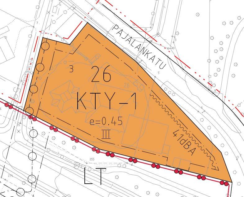 7 Nähtävillä olleessa kaavaehdotuksessa oli kortteli 26 esitetty KTY-1 tonttina nro 3 pinta-ala 5584 m 2 / rakennusoikeus 0,3 * 5584 k-m 2 = 1675 k-m 2.