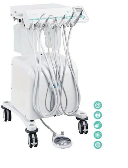 Ei tehon menetystä useamman instrumentin tai imun yhtä aikaisessa käytössä. Hammashoitolan hoitokonetta vastaava imunteho (220 l/min).