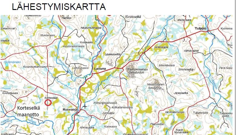 Hakemus ja ottamissuunnitelma: Yleistä Lupaa haetaan 0,7531 ha:n alueelle 7 000 m 3 ktd ottomäärälle viideksi (5) vuodeksi.