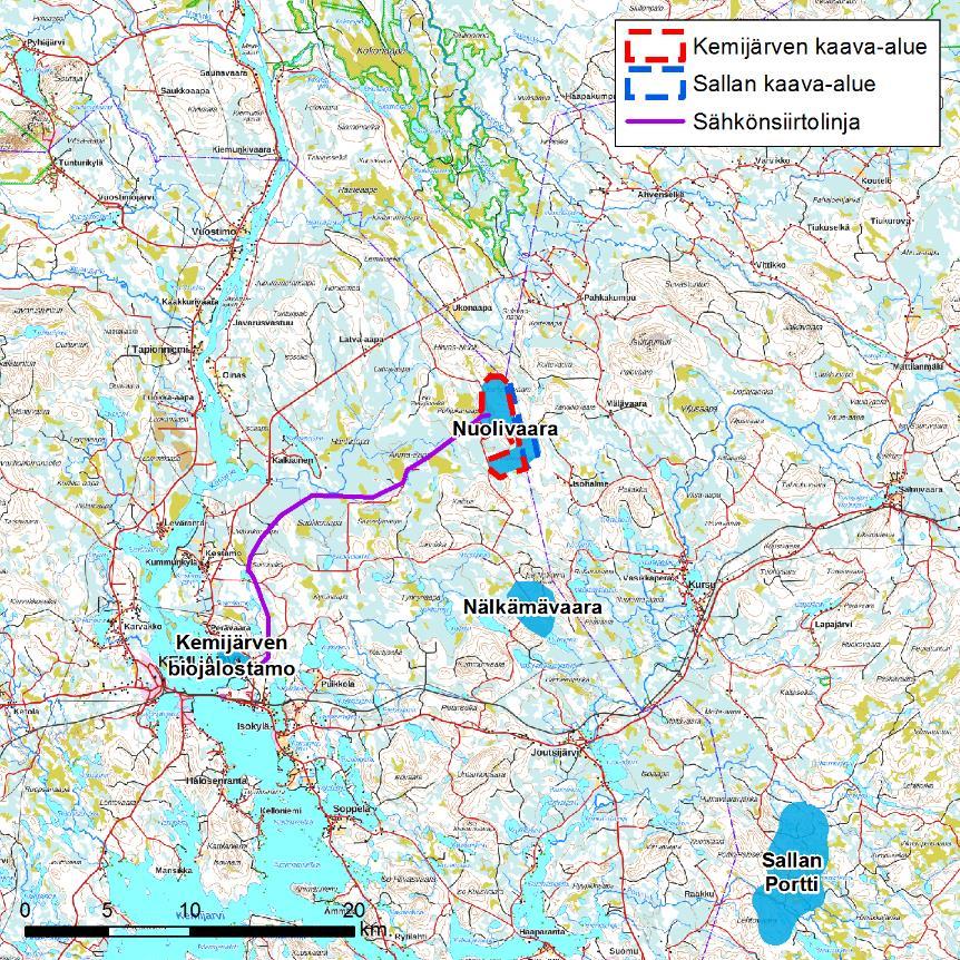 Osallistumis- ja arviointisuunnitelma 11/17 Kuva 5. Lähialueen muut hankkeet. Taulukko 6.2. Lähialueen muut tuulivoimahankkeet.