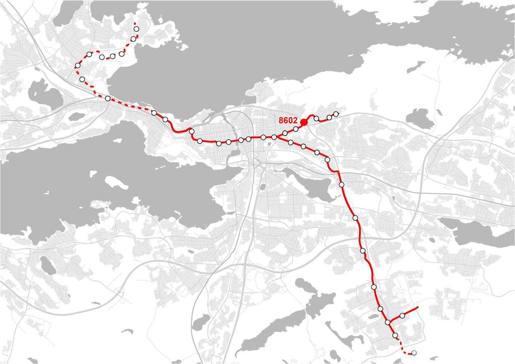 ja informaatiojärjestelmän. Raitiotien yleissuunnitelmaan pohjautuva maankäytön suunnittelu raitiotiereitin varrella on aiemmin käynnistynyt kolmella eri asemakaavalla.