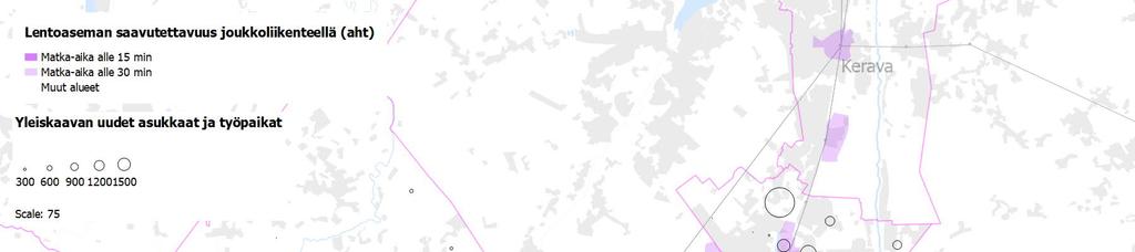 Yleiskaava 2050 (aamuhuipputunti) Vuoteen 2050 vaikutus on samankaltainen kuin vuonna 2030.