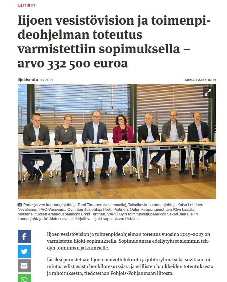 Yhteistyö Iijoella jatkuu myös hankkeen päätyttyä