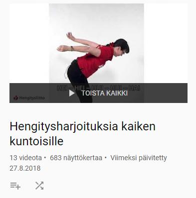 Hengitysliiton YouTube-soittolistat Paransimme Hengitysliiton