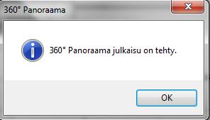 asetuksesta. Kun näkymä on julkaistu, saat siitä ilmoituksen ja klikkaa OK.