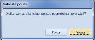 valitsemalla Peruuta peruuttaa poiston.