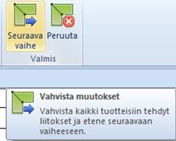 Hyväksy liitos painamalla Käytä painiketta Valitsemalla Autom.