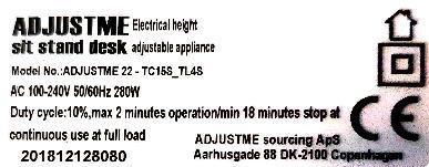 The motors may only be used continuously for 1 minute after which the table will automatically shut off for 9 minutes.