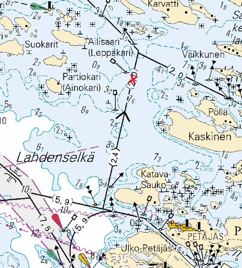Muuta Ändra Amend > Kulkusyvyyden muutos seuraavien pisteiden välillä: Ändrat leddjupgående mellan följande positioner: Amended max. authorised draught between the following positions: (1) 61 08.