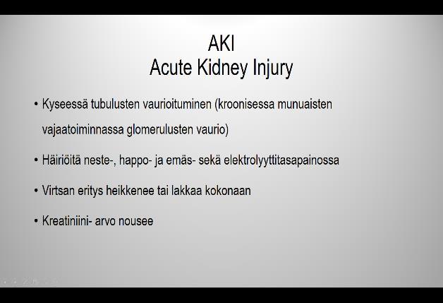 Potilaan hoidosta kerrotaan ainoastaan dialyysihoidon kannalta huomioon otettavat asiat. 3.