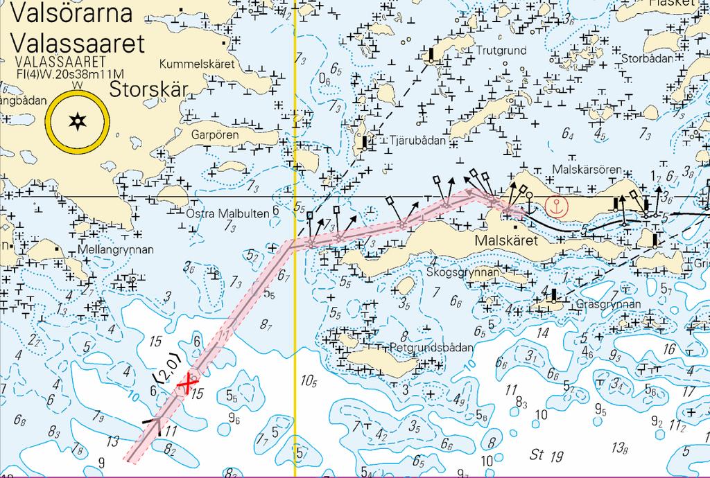 6 18-2016 (FTA, Vaasa/Vasa 2016) *184. 44, 113.B E,F/812/812.2 Suomi. Selkämeri. Kristiinankaupunki. Uusi väylä (2.1 m). Uudet viitat. Karttamerkintä. Finland. Bottenhavet. Kristinestad. Ny farled (2.