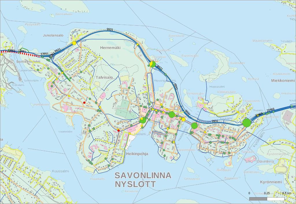 Savonlinna Onnettomuudet ja kasaumat 2013-2017 Kuolemaan johtanut onnettomuus Loukkaantumiseen johtanut onnettomuus Omaisuusvahinkoon