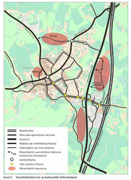 34 Laidunkaaren nopeusrajoitus on 40 km/h. Sama nopeusrajoitus on liikenneselvityksessä esitetty uudelle ajoyhteydelle Heinojan alueen halki.