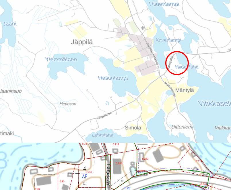 Kaava-alueen sijainti Suunnittelualue sijaitsee