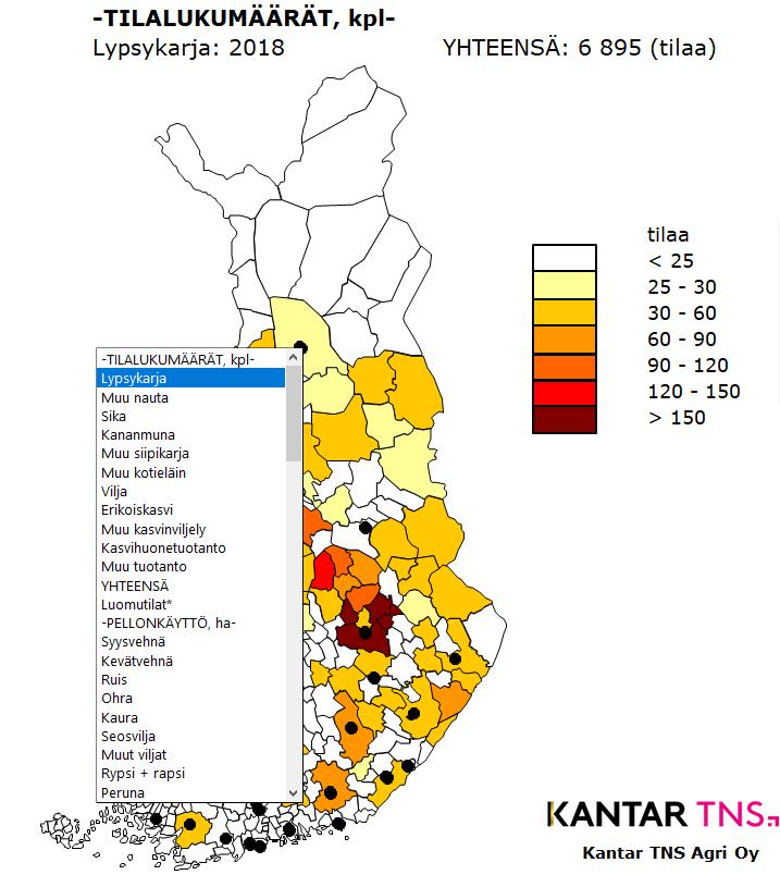 Ja viedään data kartalle Yksi silmäys