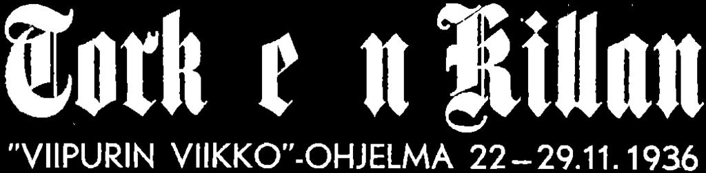 Kiertokäynti ve.nha&e. l<aupu.ngin06mu (e.rltk.ltehti O-I. M;eurmanln Johdolla). Klo 15 KA;yntl ~- selostus sata.ma.sta ja sen merkityksestä (kaupung1nlll6inöört A. J. Eerlkäinen) Raatihuoneen sali.