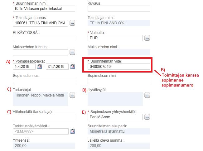 f. Maksusuunnitelmaryhmä on yksi