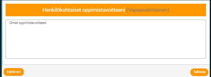 Omat oppimistavoitteet Kirjoita