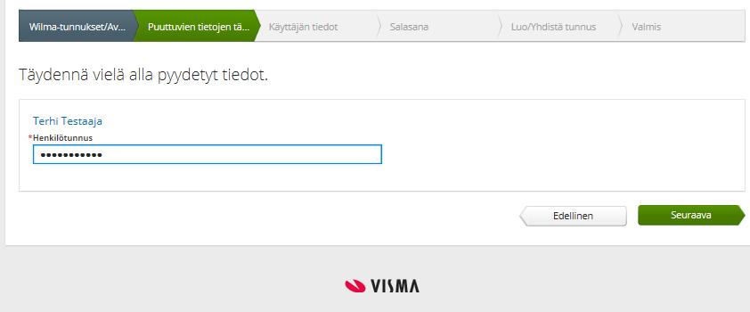 Saat tiedon roolin lisäämisen onnistumisesta.