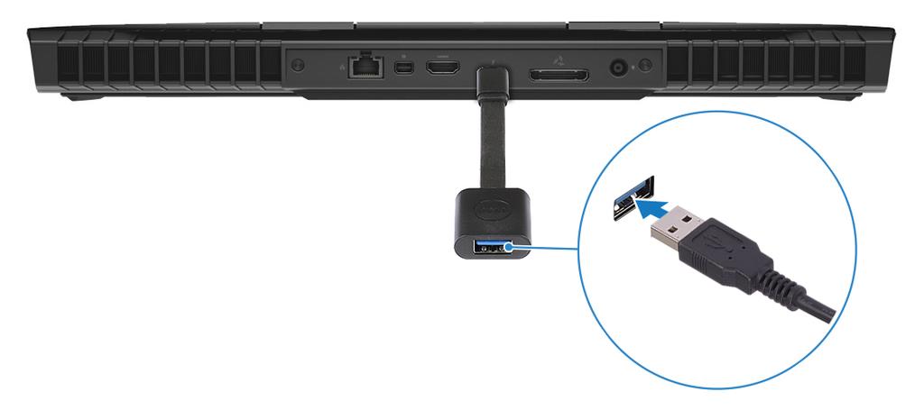 7 Kytke XBOX-kontrolleri USB-käyttöavaimen A-tyyppiseen USB-porttiin. 8 Kytke kosketustoiminnon Oculus Rift -seurain käyttöavaimen A-tyyppiseen USB-porttiin.