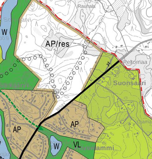 ARVIOINTISUUNNITELMA 3 (5) Kuva 6. Ote Jämsän taajamayleiskaavasta, suunnittelualue on rajattu likimääräisesti sinisellä katkoviivalla.