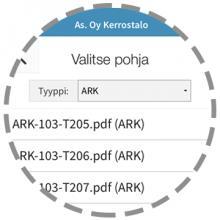 28 Kuva 11. Laatutarkastuksen aloitustietojen määritys järjestys. [12.] Kuva 12. Tarkastuksessa tarkasteltavan kohdan mittaustulosten kirjaaminen ylös. [12.] 4.2.4 Kenttä Kenttätyökalun tarkoitus on helpottaa suunnitelmien ja dokumenttien selausta työmaalla.