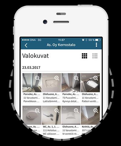 29 4.2.5 Valokuvaus Congrid-mobiilisovelluskokonaisuudessa pystyy ottamaan valokuvia monen eri työkalun käytön yhteydessä havainnoinnin ja dokumentoinnin parantamiseksi.