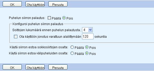 Profiili Käyttäjät - Puheluiden ohjaus - Etätoimisto "Etätoimisto" on toiminto, jonka avulla voit käyttää koti- tai matkapuhelintasi tai vaikkapa hotellin puhelinta