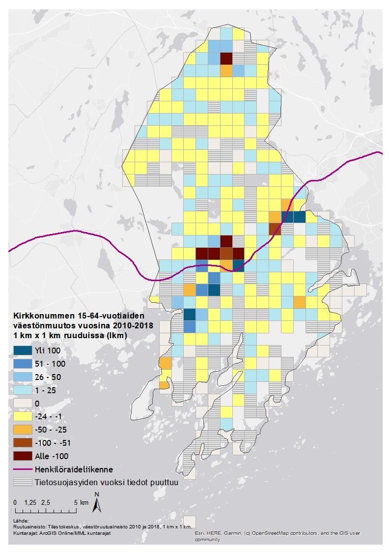 KIRKKONUMMEN TYÖIKÄISTEN ELI 15-64 VUOTIAIDEN