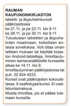 14 Kuva 2: Mainos Rauman kaupunginkirjaston oppaasta s.