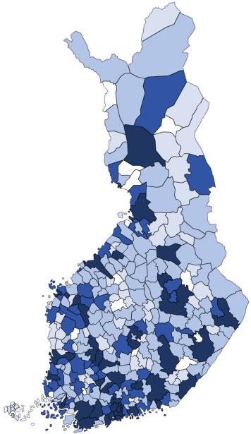 Vastaajien nykyinen asuinpaikkakunta AMK tutkinnon suorittaneet (31.9 % valmistuneista) YAMK tutkinnon suorittaneet (44.