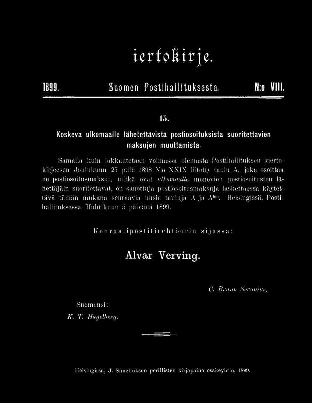 ulkomaalle meevie postiosoituste lähettäjäi suoritettavat, o saottuja