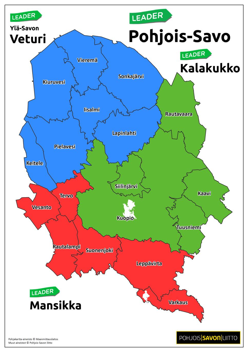 Kahdeksan pilottia Rautavaara (1700) Sukeva, Sonkajärvi (1000) Varpaisjärvi, Lapinlahti (1100) Vesanto (2100) Karttula, Kuopio (3500) Muuruvesi,