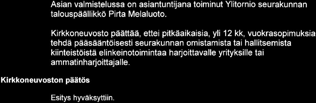 PELLON SEURAKUNTA KIRKKONEUVOSTO PÖYTÄKIRJA 5/