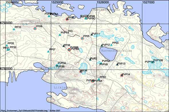 5 2 FIELD MEASUREMENTS The field measurements were done in July and August 2006. The measured shallow boreholes and groundwater tubes are presented in Figure 2-1 and listed in Table 2-1 and Table 2-2.