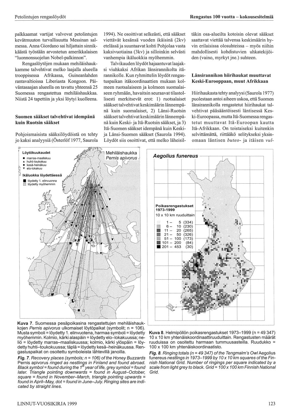 Rengastus 00 vuotta - kokousesitelmiä palkkaamat vartijat valvovat petolintujen kevätmuuton turvallisuutta Messinan salmessa.