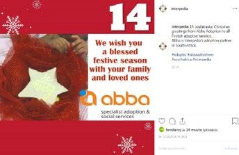 Yhteistyökumppanimme maailmalla osallistuivat Instagramin joulukalenteriimme omilla joulutervehdyksillään Talous Vuonna 2018 Interpedian adoptiotoiminta rahoitettiin adoptionhakijoiden maksamilla